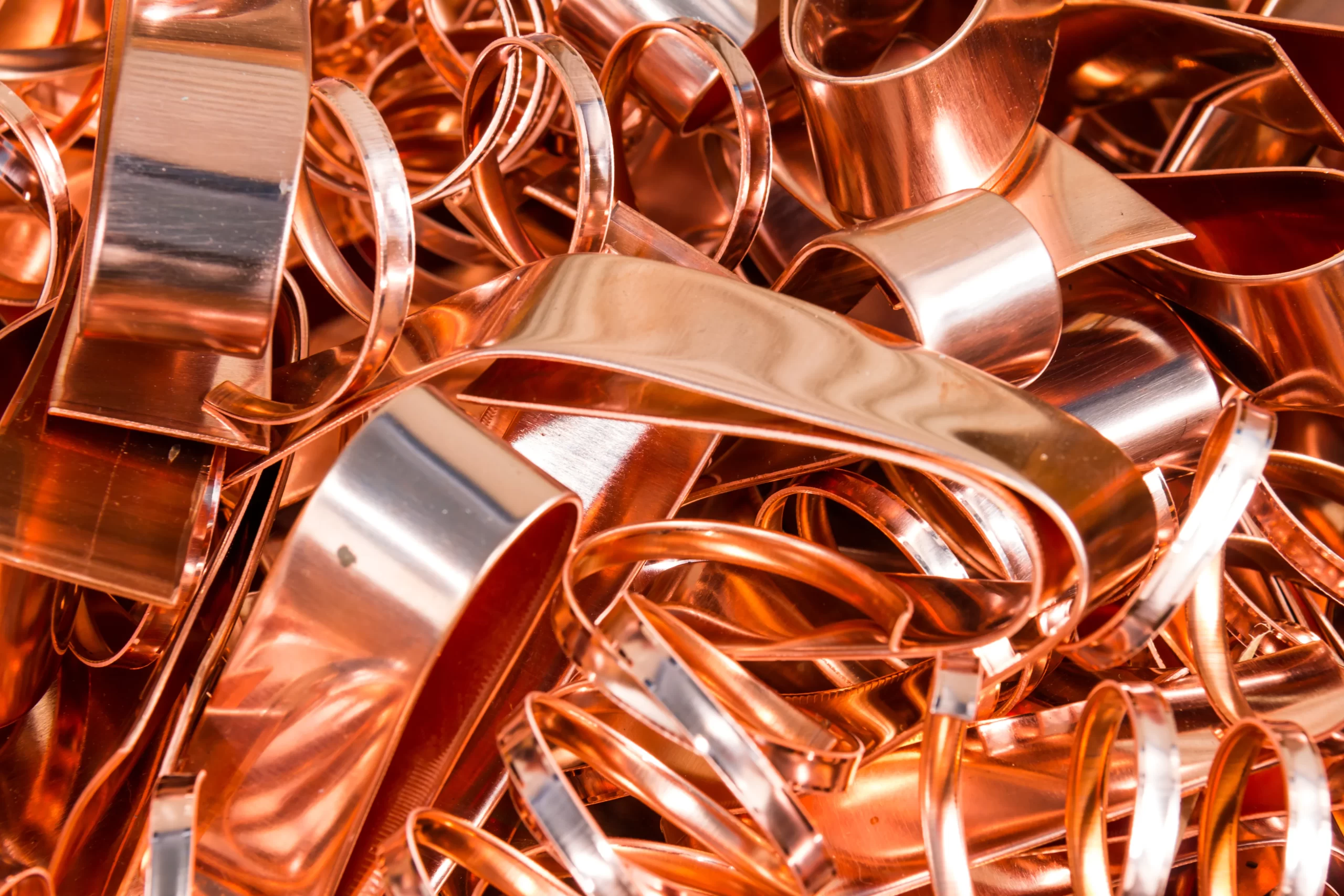 Pile of scrap copper
