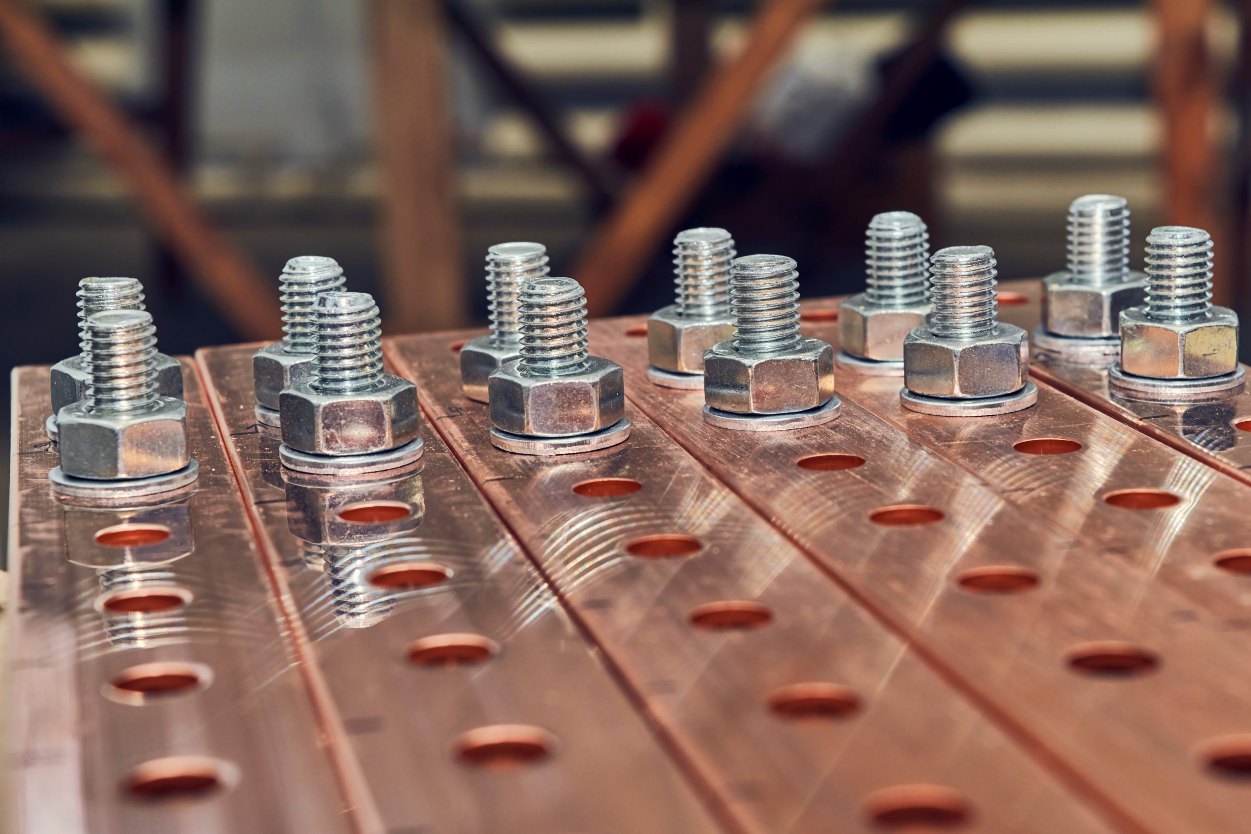 Busbars with bolts