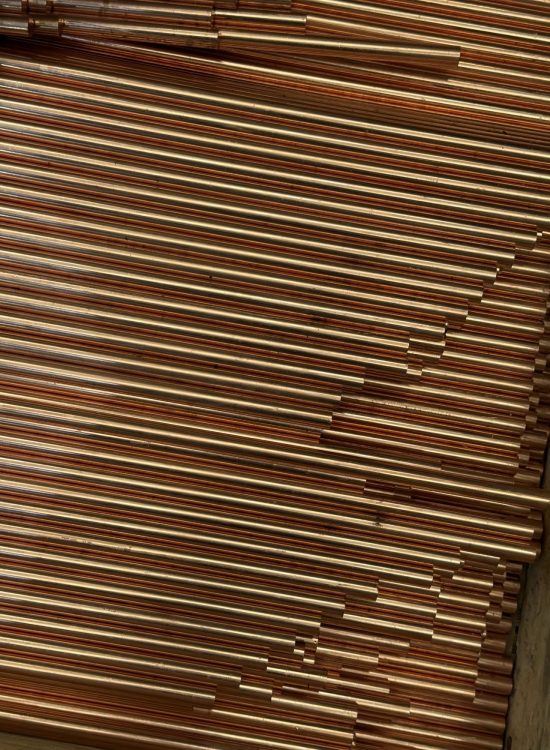 Lengths of copper round bar